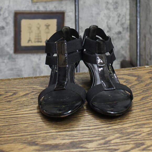 Studio Works Womens Vintage Strappy Wedge Heels 1673eda9a07bac Black 6M - Picture 3 of 7
